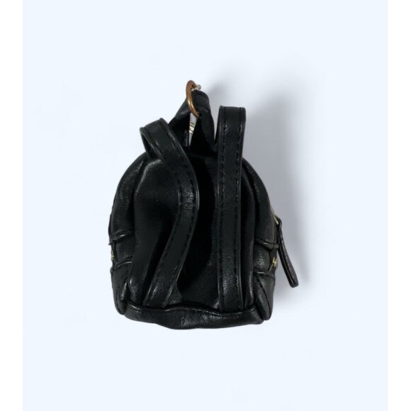 RARE Zip Design GUESS Logo Black Mini Backpack Key Chain - Picture 2 of 4